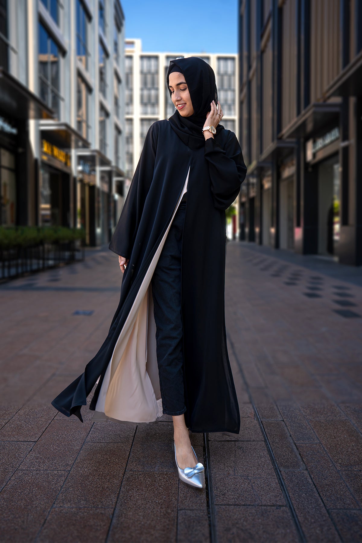 Premium Nada Black Emarati Design Abaya