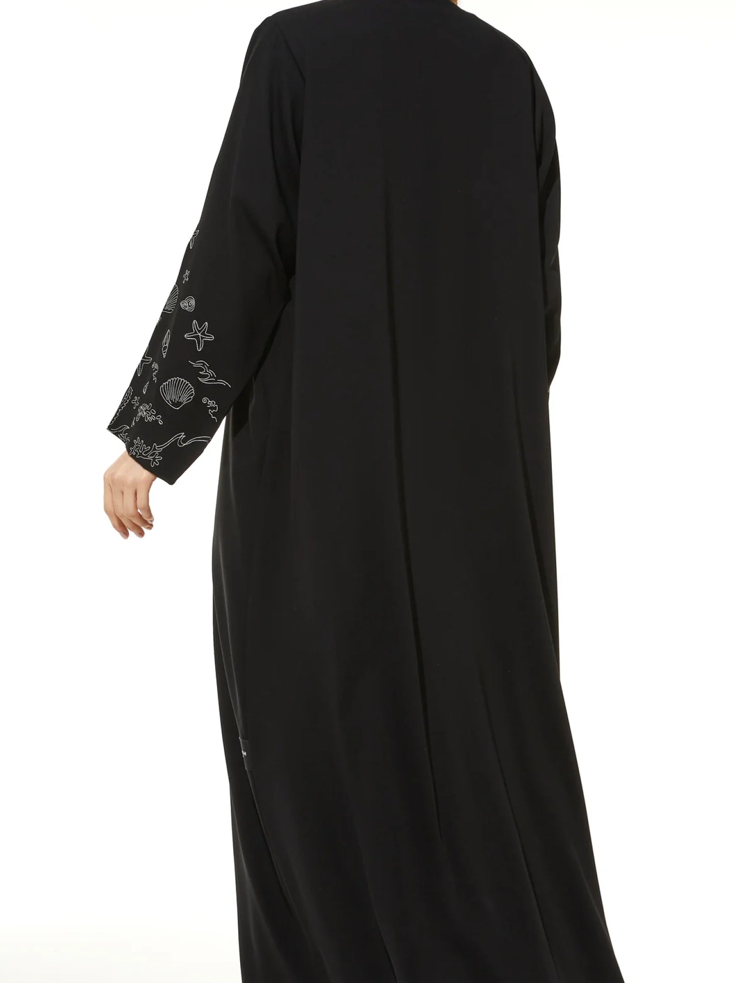 Black Premium Nada Sea Life Embroidery Abaya