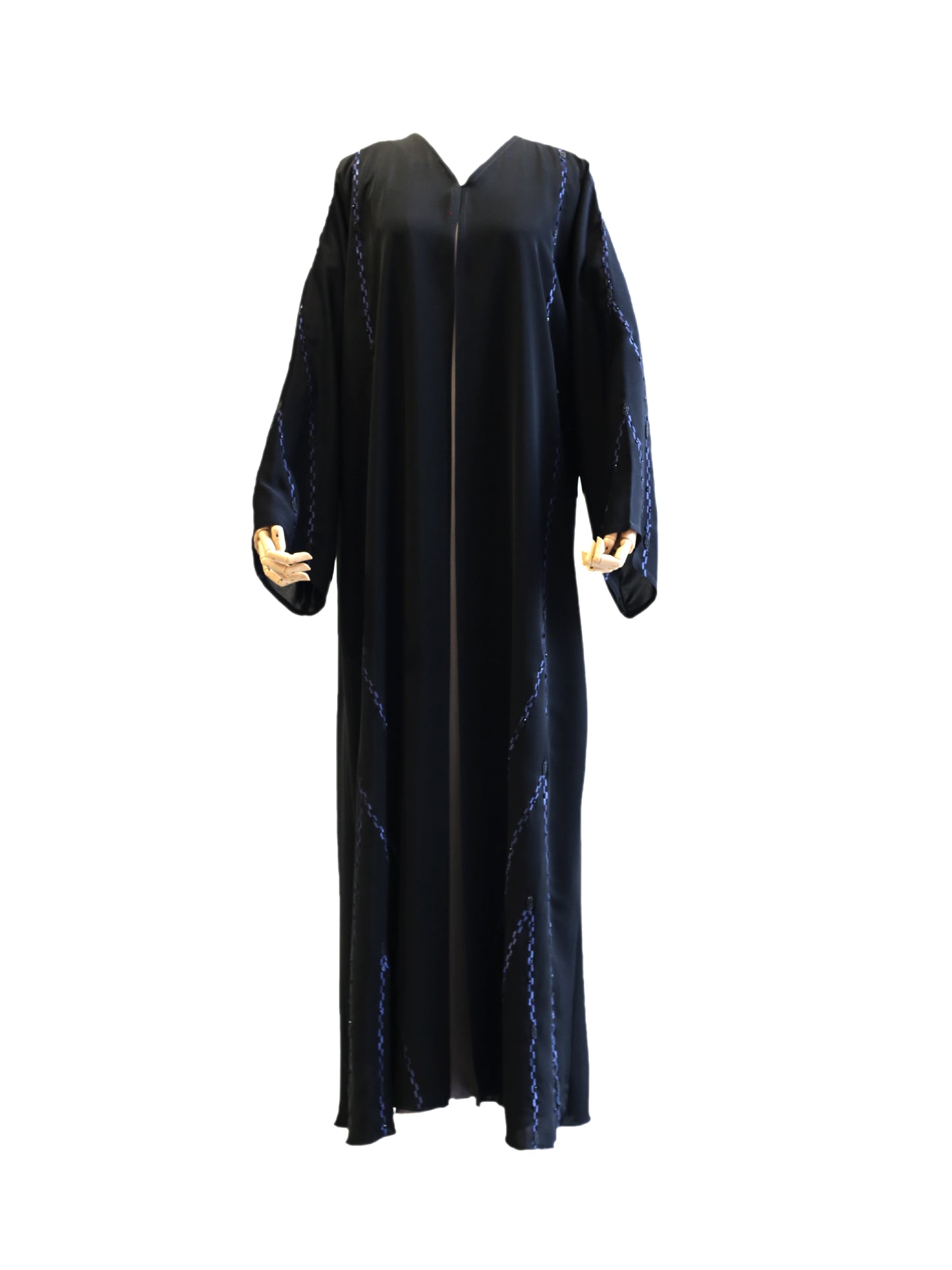 Elegant Abaya with Light Embroidery and Handworked Floral Color Pattern