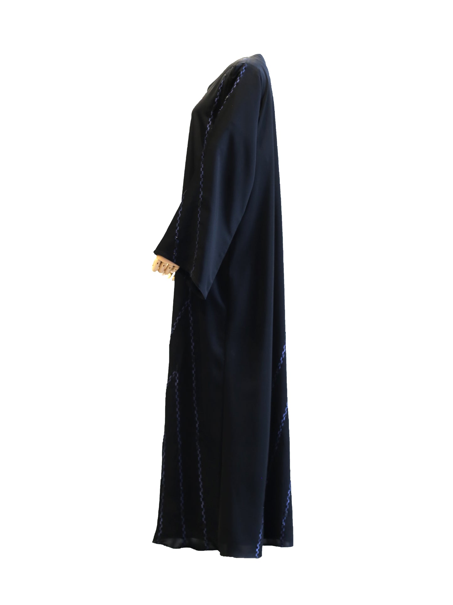 Elegant Abaya with Light Embroidery and Handworked Floral Color Pattern