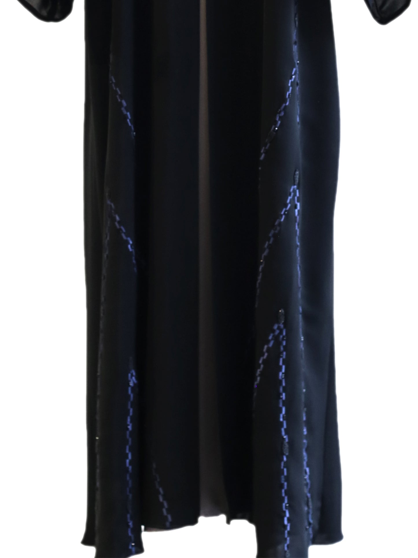 Elegant Abaya with Light Embroidery and Handworked Floral Color Pattern