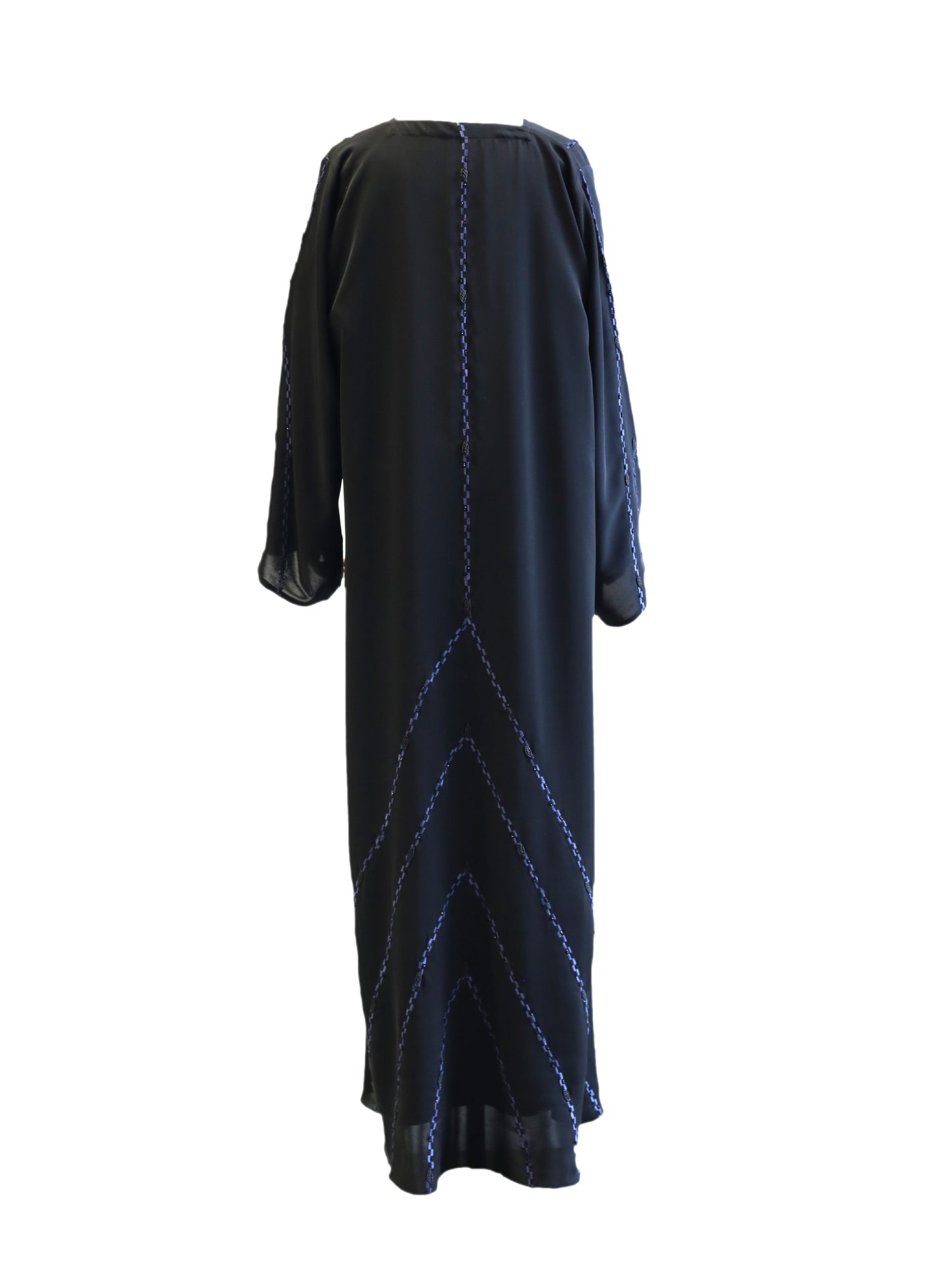 Elegant Abaya with Light Embroidery and Handworked Floral Color Pattern