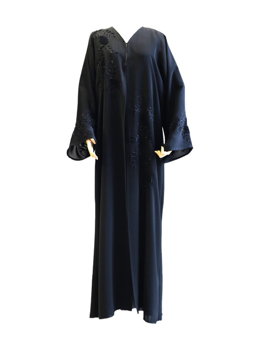 Abaya with Embroidery, Stone, and Handworked Floral Creative Pattern